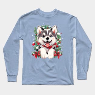 Festive Husky Long Sleeve T-Shirt